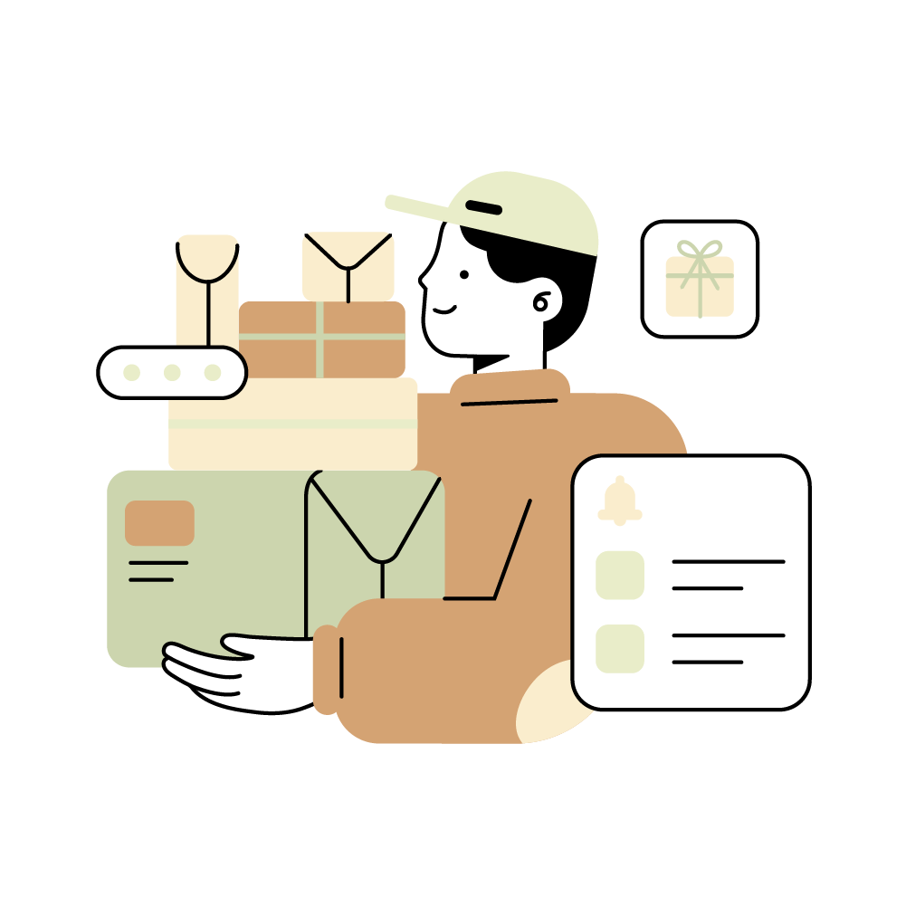 Clip Art of person dealing carrying presents